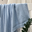 Paturica bebe Cosy tricotata din bumbac albastu (1)